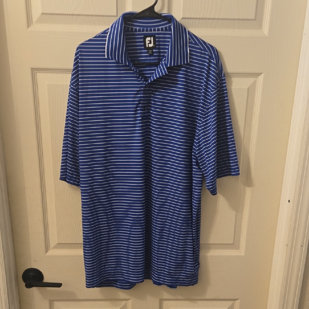 FootJoy Men’s Royal Blue with White Stripe Polo XL